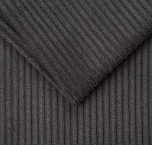 TAPHICEROS Cord Stoff, Graphit, 100cm x 142cm, Meterware, Polsterstoff Material, Möbelstoff, Dicker Rippenstoff, Kord-Stoff, Bezugsstoff, Dekostoff für DIY Möbel Sofa Couch Kissenbezüge Kleidung