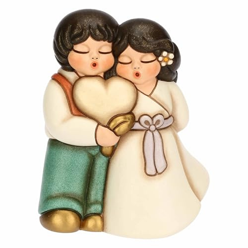 THUN - Sposini con cuore, grandi - ceramica - Collezione Bomboniera - 7.8 x 5.4 x 9.9 cm