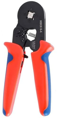 QeeHeng Crimpzange, Ferrule Crimpwerkzeuge 0,25-10 mm²/AWG 23-7, Selbstjustierbare Ratsche Bootlace Draht Crimpwerkzeuge, Zange für DIY Elektrische Reparatur und Kabelcrimpung