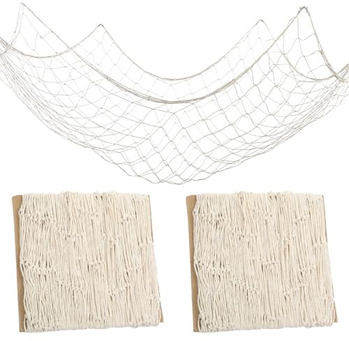 Hpmjz 2 Stück Fischernetz Deko Natürliche Fischnetz Muscheln Deko Netz Party Dekorationen Muscheln Netz für Heimdekoration Themenbar Party Hochzeit Geburtstags