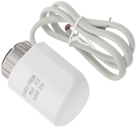 Operitacx Elektrischer Thermischer Stellantrieb Weiß aus Kunststoff und Metall Präzise Temperaturregelung für Fußbodenheizung und Zentralheizung für Heizungsventile