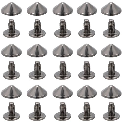 GORGECRAFT 1 boîte de 100 Ensembles de Rivets à Tête de Clou Punk de 10mm en Métal Bronze Cônes à Visser Rivets à Tête de Clou Métalliques pour Vêtements en Cuir Vestes Chaussures Bricolage