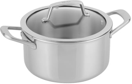 Ninja EverClad Stainless Steel 22cm Stock Pot, Induction Base, C90422EUI | Suitable for all hob types including Induction, Oven Safe to 300°C, Full Induction Base, C90422EUI