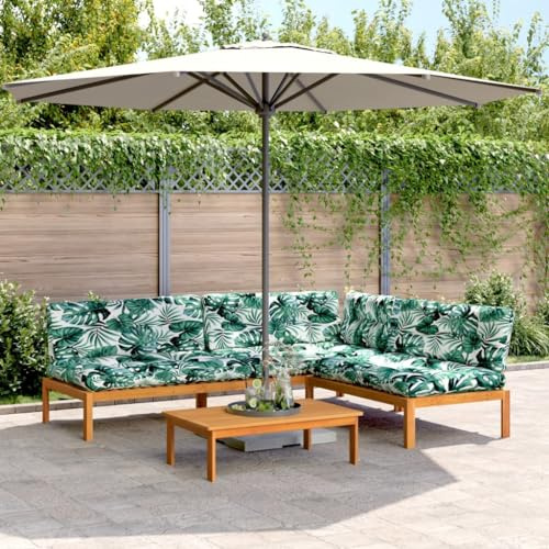 Ordellia 4-TLG. Garten-Sofagarnitur aus Paletten, Akazienholz geölt, mit Kissen, modular, für Terrasse & Balkon, 100x60x30cm Tisch