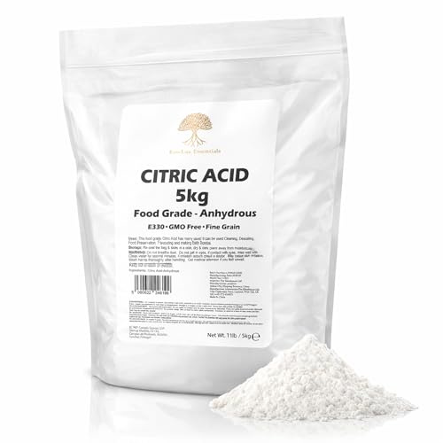 Citric Acid 5kg Food Grade (E330) Fine Powder – Cleaning, Descaler, Limescale Remover, Iron, Kettle & Dishwasher Cleaner, Bath Bomb & Household Use (5KG)