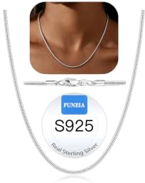 FUNEIA Sterling Silberkette Damen 925 Ohne Anhänger Sterling Silber Kette | 1.5/2/3mm Breite Glänzende Wasserfest Halskette schlangenkette Silberne Schmuck Geschenke für Frauen 40cm/45cm/50cm/55cm