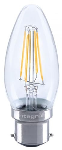 Integral LED 4.5w LED Filament Candle Light Bulb 2700K B22 BC Bayonet Dimmable =40w