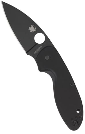 Spyderco Unisex – Erwachsene, schwarz, Taschenmesser, Efficient Linerlock Black, Klinge: 7.6 cm, G10, Klappmesser, Taschenclip, 10,5 cm, C216GPBBK