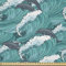 ABAKUHAUS Ozean Stoff als Meterware, Surfen Doodle Dolphins, Microfaser Stoff für Dekoratives Basteln, 1M (230x100cm), Dunkelgraues Petrolweiß