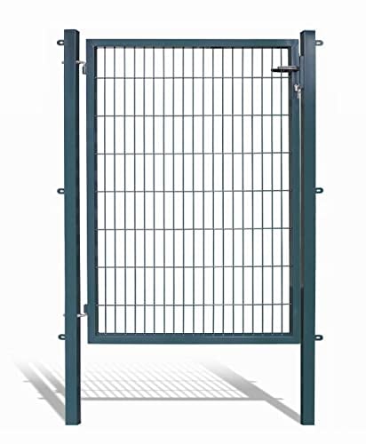 Koll Living Gartentore für Stabmattenzaun mit 120 cm Breite - Farbe und Höhe wählbar - inkl. Pfosten und Befestigungsmaterial (H 160 x B 120 cm, anthrazit)