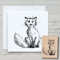 NEWSTAMPS Stempel Fuchs Motivstempel groß aus Holz & Gummi zum Karten basteln, Holzstempel, Tiere, Tierstempel, Scrapbook, Textilstempel, Deko, Kinder