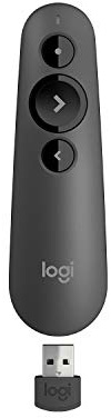 Logitech Wireless Presenter R500s, PowerPoint Clicker with Laser Pointer, Wireless Presentation Clicker Remote