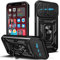 NC LOCLOUD - Cover per iPhone 12 Pro Max, protezione della fotocamera, con lente scorrevole, cover e supporto ad anello, custodia per PC duro e TPU silicone antiurto antigraffio – nero