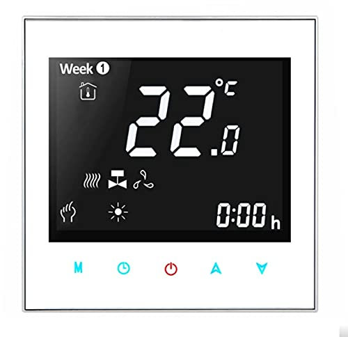 Thermostat WiFi Beca BAC-2000ELW Fan Coil Programmable Quatre tubes pour climatisation Ventilo-convecteur avec connexion WiFi pour soutien Intelligent Voice