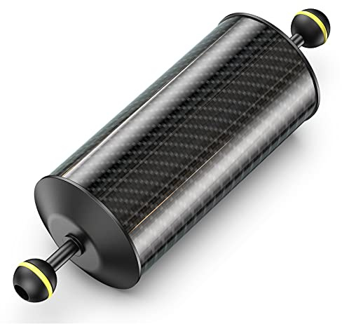 Sea frogs D80mm, 10Zoll/254mm Schwimmende Arm Kohlenstoff | Schwimmende Doppelkugelarm Tauchen Auftriebssystem Für Tauchen Tablett Video LichtStrobe