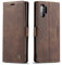 Ququcheng123 Lederhülle kompatibel mit Samsung Galaxy Note 10 Plus Hülle,Flip Case Schutzhülle Klapphülle Handyhülle mit Standfunktion-Kaffee