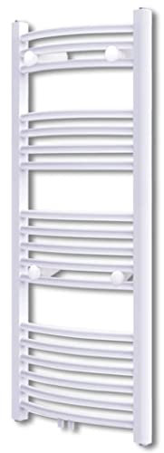 Bad-Heizkörper Gebogen Handtuchtrockner für Warmwasser BadHeizkörper Flach Handtuchwärmer Flachheizkörper Handtuchhalter, Weiß 500x1160 mm