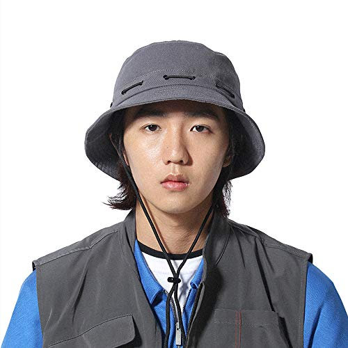 Clakllie Baumwolle Sonnenhut Doppelseitiger Fischerhut Bucket Hut UPF 50+ UV-Schutz Boonie Hut Sommerhut Herren Faltbar Anglerhut Safari Boonie Hat Einstellbar Buschhut