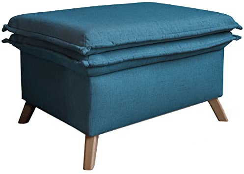 MIUFORM Pouf Hocker Sitzhocker Wohnzimmer ǀ Charming Charlie XL Slim Sitzpouf ǀ 90 x 70 x 51 cm (Türkis)