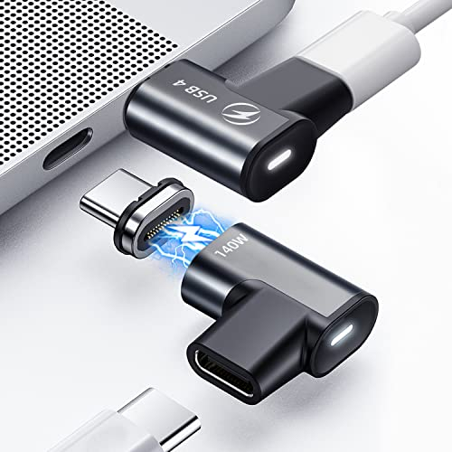DuHeSin Magnetischer USB C Adapter (2 Stück) 24 Pin Mit PD 140W Ladung, 4 20Gbps 8K 60Hz für MacBook Pro/Air, Steam Deck, Quest 2 und Weitere Typ-C-Geräte
