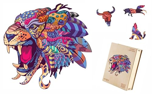 Setilo - Holzpuzzle Erwachsene - Jigsaw Puzzle, Wooden Puzzle - Tiger - Puzzel 208 Teile - Puzzle Erwachsene - 30 * 29cm - Schöne Geschenkverpackung, einzigartige Puzzle für Erwachsene und Kinder
