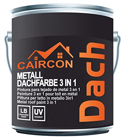 Dachbeschichtung 3in1 Dachfarbe für Metalldach Blechdach Rot - 5L