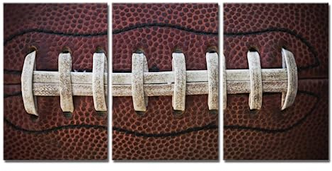 Rugby-Leinwandkunst, Wohnheim, Jungen, Schlafzimmer, Fitnessstudio, Dekoration, extra großes Kunstwerk, 3-teilig, Nahaufnahme, American Football, Sportthema für Kinderzimmer, Wanddekoration, gerahmt