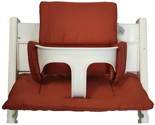 Shabany® Hochstuhl Sitzkissen 100% Bio Baumwolle | Classic Kissen Sitzbezug | Hochstuhlauflage | 2-teilig passend für Stokke Tripp Trapp Kinderhochstuhl |maschinenwaschbar | einfache Befestigung
