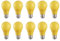 HUAMu 10er Set A60 farbige LED Leuchtmittel Birnenform 3W 25Watt Leuchtmittel Birnenform,für Außen & Innen, Gelb