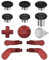 TNP Thumbsticks for Xbox Elite 2 Controller - Accessories Replacement Metal Mod Parts Thumbsticks, Paddles, D-Pads, Tool Compatible with Xbox One Elite Controller Series 2 Core, Red