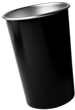 perfk Taza de acero inoxidable, vasos de metal, apilables, multifuncionales, duraderos, para viajar, todos los días, Grande negro