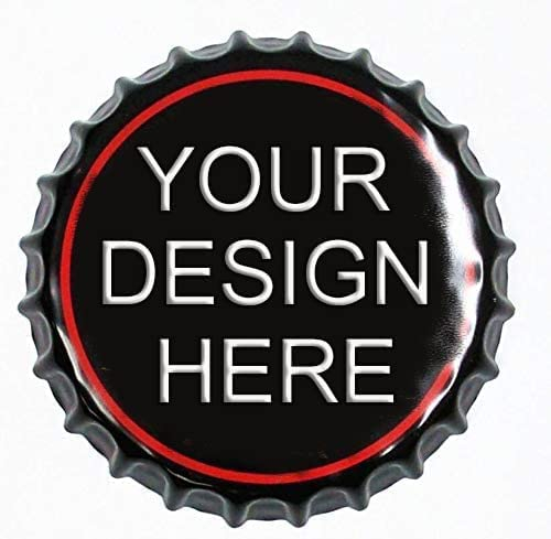 FJAUOQ Custom Decorative Bottle Caps Metal Tin Signs Cafe Beer Bar Decoration Plat 13.8 Inches Wall Art Plaque Vintage Home Decor