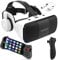 Visore Realtà Virtuale con Gamepad e Controller, Occhiali Virtuali 3D per Video Film e Giochi, Lente Regolabile Cuffie Realtà Virtuale per iphone, Samsung, Huawei, Xiaomi, Regali di Natale/Compleanno