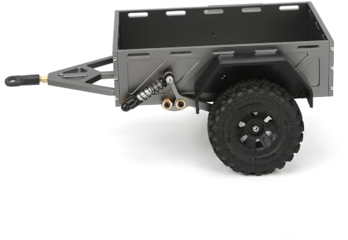 RC Anhängerkupplung 1/18, Aluminiumlegierung Autoanhänger, Rutschfester Gummireifen, Hochfest für Traxxas TRX4M (Titan) - Perfekt für RC-Fans und Modellbauern!