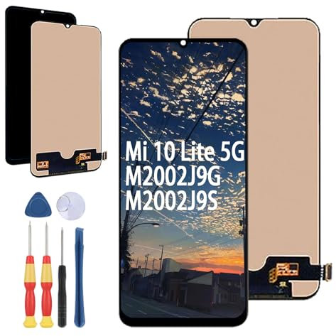 Yuxyiony Repuesto de LCD Pantalla para Xiaomi Mi 10 Lite 5G / Mi 10 Lite M2002J9G M2002J9S LCD Display Repair Screen y Accesorios de Herramientas de Repuesto.