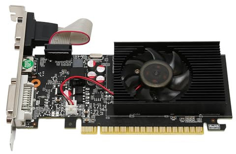GPU Demi-Hauteur 1 Go DDR3 64 Bits 810 MHz 1300 MHz, Ventilateur Silencieux, Interface à 3 Sorties, Installation Facile, Haute stabilité pour Châssis D'ordinateur