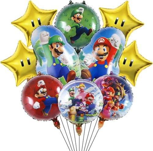 Luftballons Geburtstag Set - 10 Stück Folienballons, Helium Ballons für Kinder, Junge Mädchen Kindergeburtstag Party Dekoration