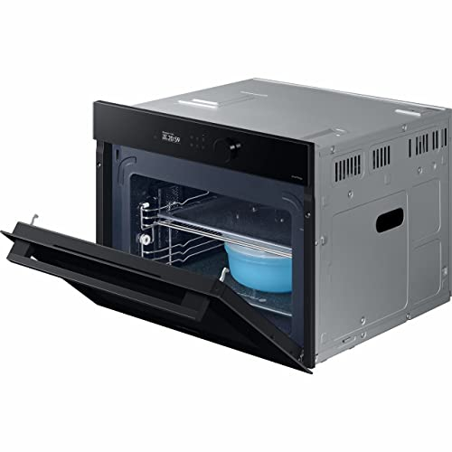 Samsung Series 5 NQ5B5763DBK/U4 Wifi Connected Built In Compact Electric Single Oven with Microwave Function with added Steam Function - Black Glass (Renewed)