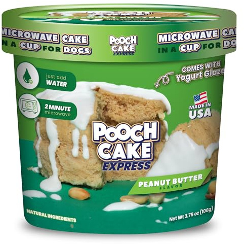 Pooch Cake Express - Microwave Cake in a Cup for Dogs - Peanut Butter Flavor