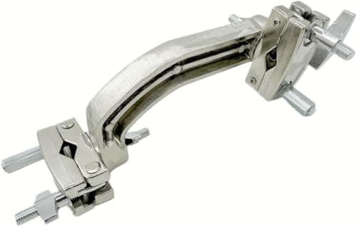 TUOREN Dual Drum Tilting Accessory Clamp 360° Rotating Double Drum Set Percussion Mounting Multi-Clamp Bracket for Cymbal Stand Hardware Accessories