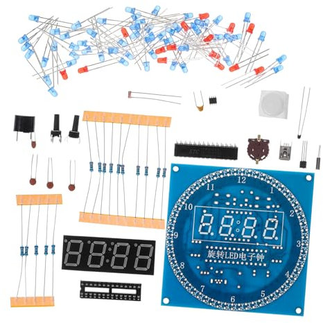 Angoily 1 Satz Led-elektroniksatz Wecker DIY-uhrenbausatz DIY Digitale Tischuhr Elektronische Led-Uhr Zum Selbermachen Uhr Für Schlafzimmer Bausatz Für Elektronische Uhren Led-uhrenset