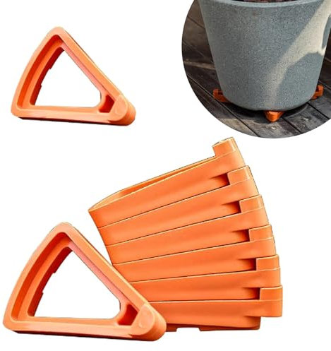 alalalight 24PCS Flower Pot Risers Toes，Invisible Plant Pot Feet for Outdoor Planters，Indoor Secure Compressive Environmental Triangular Lifters Supports (Large Orange)