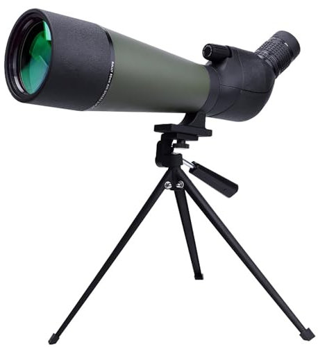 Monokular Zoom Teleskop 20-60X80，IPX6 Wasserdicht HD Astronomie Teleskop with Adapter and Tripod Telescope BAK4+FMC Grünfolie für Fernrohr Erwachsene Vogelbeobachtung、Astronomie、Landschaftliche
