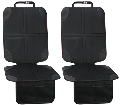 Kindersitzunterlage Lsofix 2 Stück,Geeignete Sitzschoner Auto Kindersitz,Rutschfest WasserabweisenderAutositzschoner,Autositzauflage mit Netztaschen, Schutzunterlage, Sitzschoner Auto Kindersitz