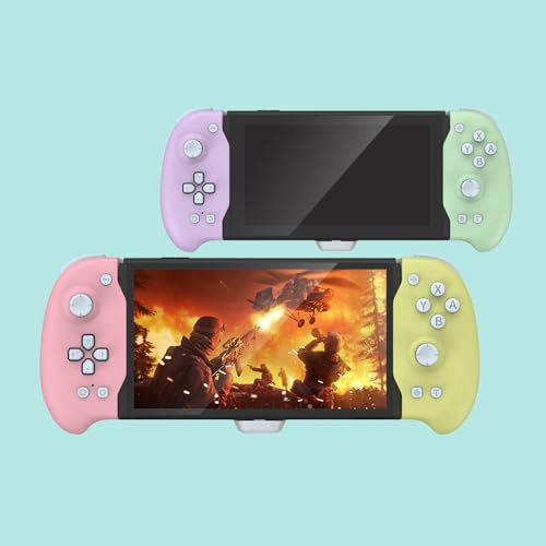 DOBE – Eggshell Controller Gripcon Switch Controller pour mode portable, manette ergonomique pour Nintendo Switch avec gyroscope 6 axes, double vibration moteur, compatible avec tous les jeux de