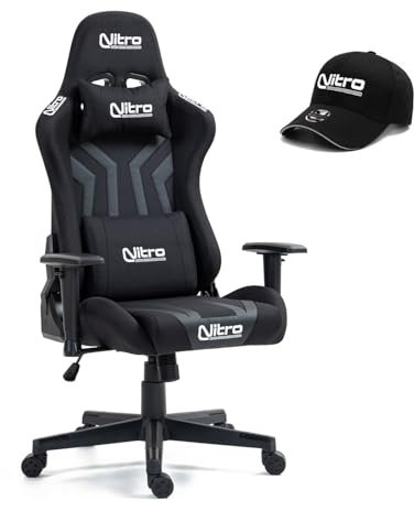 Brigros Sedia Gaming Flyco PRO Ufficio, Metallo, Grigio/Nera, Normal