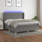 Xichuzi Boxspringbett mit Matratze & Dunkelgrau 160x200 cm Stoff, Bett, Bed Frame, Familienbett, Bettrahmen, Bett Gestell, Bett Rahmengestell, Schlafzimmer Bett - 3139046