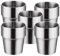PKRANZYHKAL Tasse Inox Mug Café Double Paroi | Gobelet Inox Moderne | Tasse Escalade en Métal | Idéal pour Boissons Chaudes et Froides,STEP,SILVERY,300ml,Set of 5
