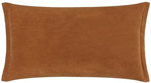 Yard Merton Velvet Polyester Filled Cushion (Pecan, 30 x 50 cm)