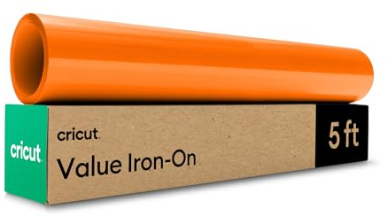 Cricut HTV Heat Transfer Vinyl | 1.5 m | Orange | Iron-On HTV Vinyl for Fabric, Perfect for Custom T-Shirts & DIY Clothing